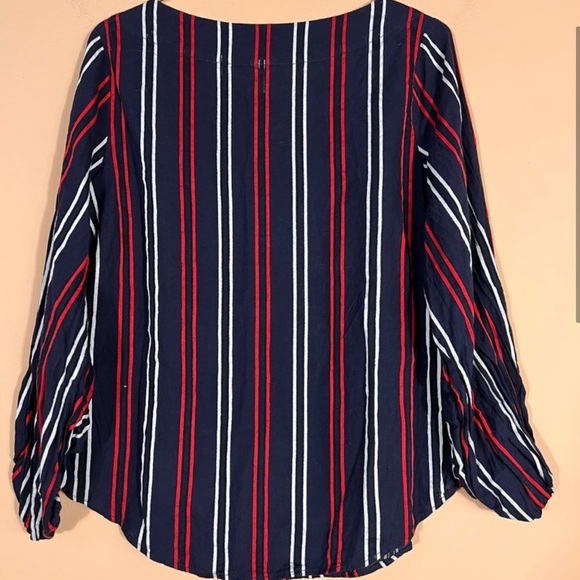 CABI Freedom Stripe Flag Balloon Sleeve Top Size XS - Picture 5 of 11